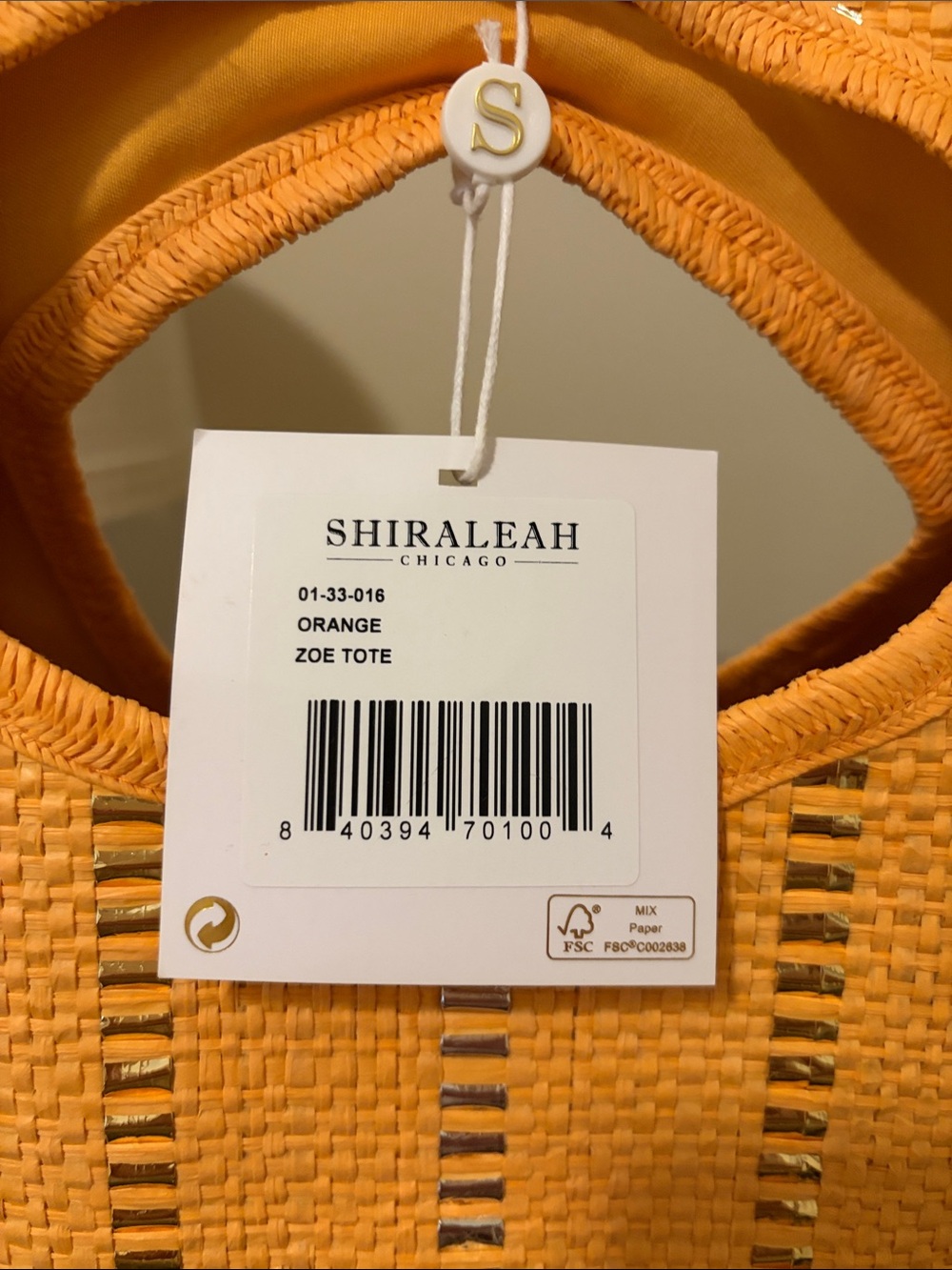 Shiraleah Orange Straw Tote with Silver Accents - Picture 8 of 8